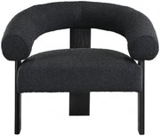 Winston Boucle Fabric Upholstered Accent Chair in Black - 497Black