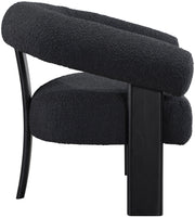 Winston Boucle Fabric Upholstered Accent Chair in Black - 497Black