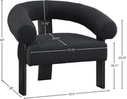 Winston Boucle Fabric Upholstered Accent Chair in Black - 497Black