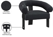 Winston Boucle Fabric Upholstered Accent Chair in Black - 497Black