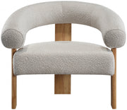 Winston Boucle Fabric Upholstered Accent Chair in Cream - 496Cream