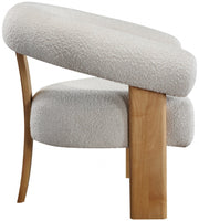 Winston Boucle Fabric Upholstered Accent Chair in Cream - 496Cream