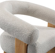 Winston Boucle Fabric Upholstered Accent Chair in Cream - 496Cream
