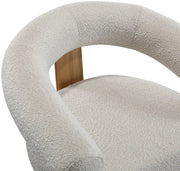 Winston Boucle Fabric Upholstered Accent Chair in Cream - 496Cream