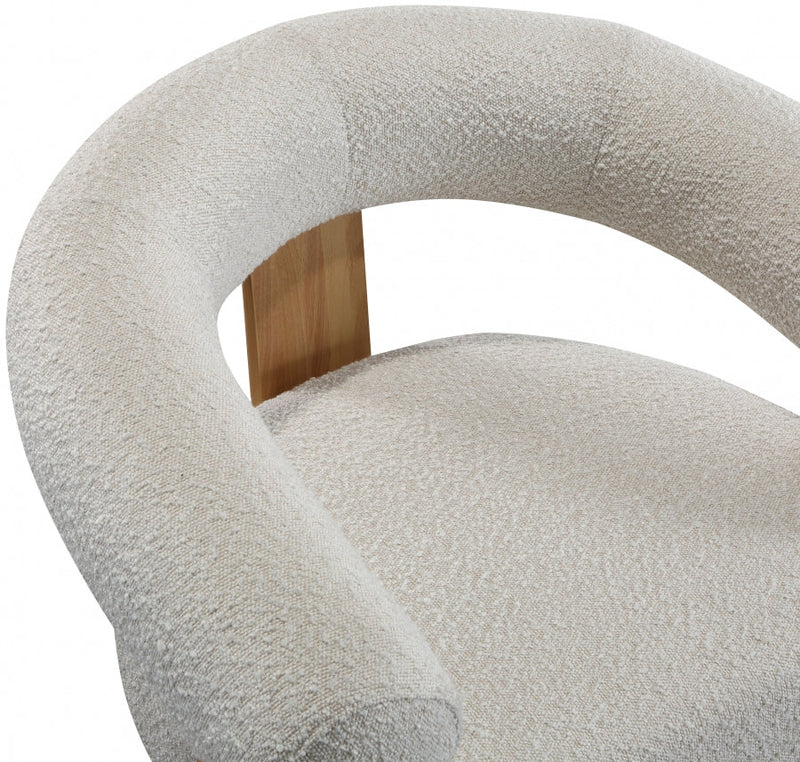 Winston Boucle Fabric Upholstered Accent Chair in Cream - 496Cream