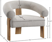 Winston Boucle Fabric Upholstered Accent Chair in Cream - 496Cream