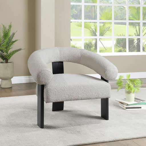 Winston Boucle Fabric Upholstered Accent Chair in Cream - 497Cream