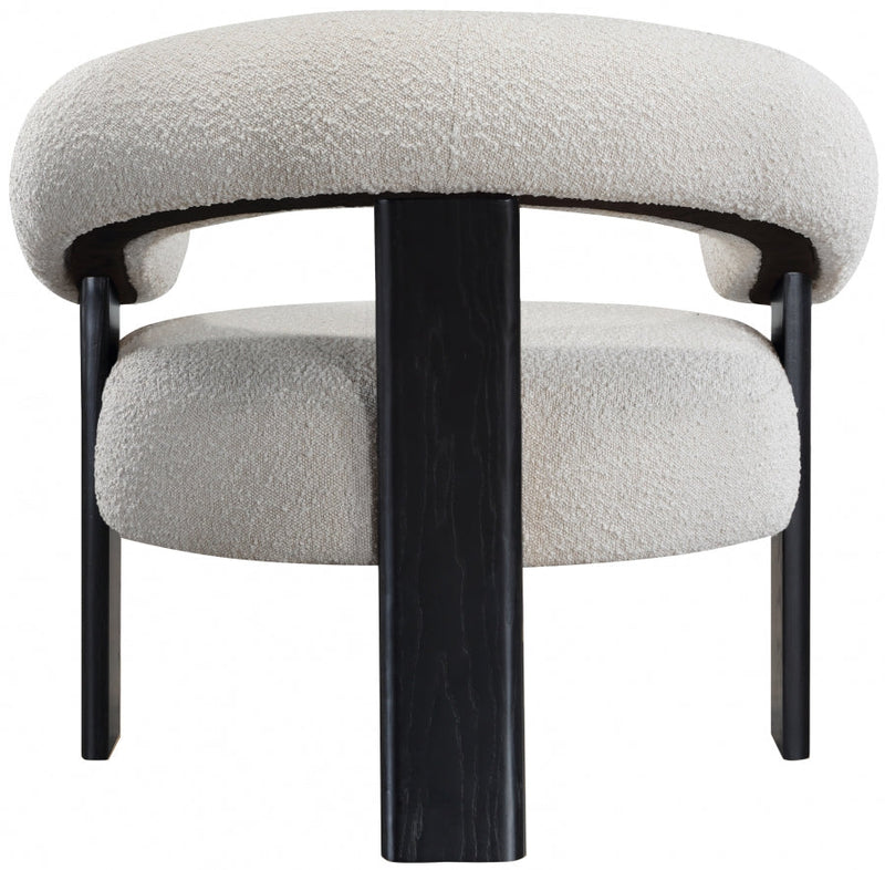 Winston Boucle Fabric Upholstered Accent Chair in Cream - 497Cream