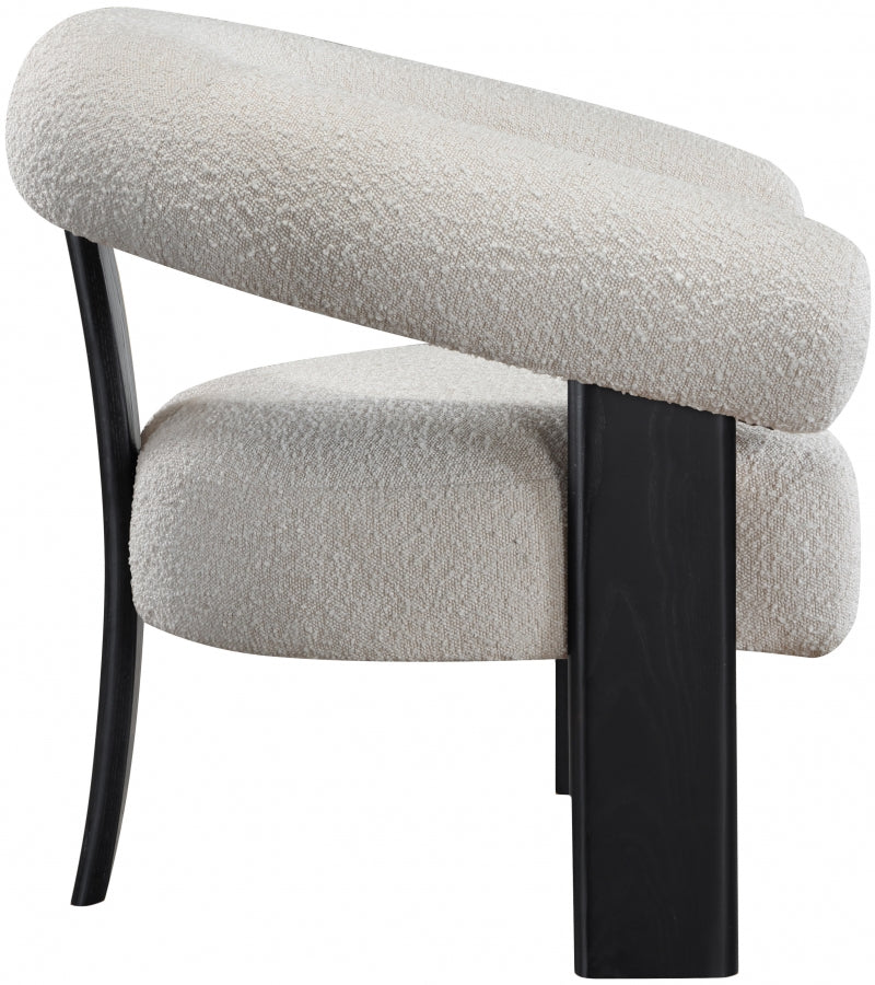 Winston Boucle Fabric Upholstered Accent Chair in Cream - 497Cream