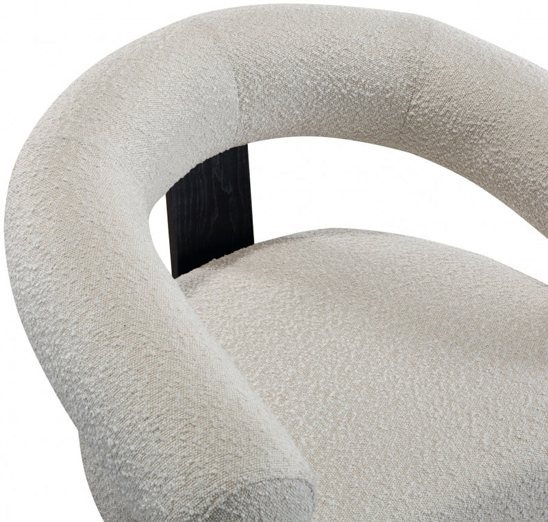 Winston Boucle Fabric Upholstered Accent Chair in Cream - 497Cream