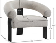 Winston Boucle Fabric Upholstered Accent Chair in Cream - 497Cream