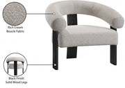 Winston Boucle Fabric Upholstered Accent Chair in Cream - 497Cream