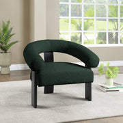 Winston Boucle Fabric Upholstered Accent Chair in Green - 497Green
