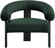 Winston Boucle Fabric Upholstered Accent Chair in Green - 497Green