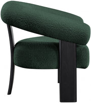 Winston Boucle Fabric Upholstered Accent Chair in Green - 497Green