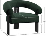 Winston Boucle Fabric Upholstered Accent Chair in Green - 497Green