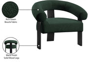 Winston Boucle Fabric Upholstered Accent Chair in Green - 497Green