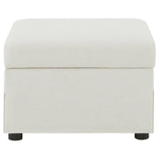 Winter Upholstered Hydraulic Lift Top Storage Ottoman Beige - 904134