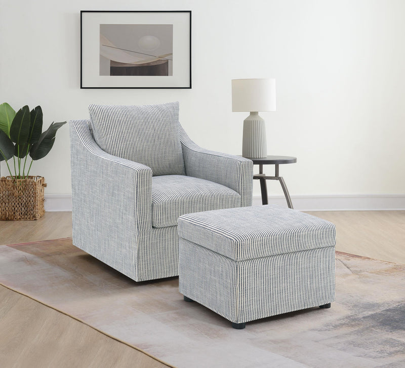 Winter Upholstered Hydraulic Lift Top Storage Ottoman Grey - 904138