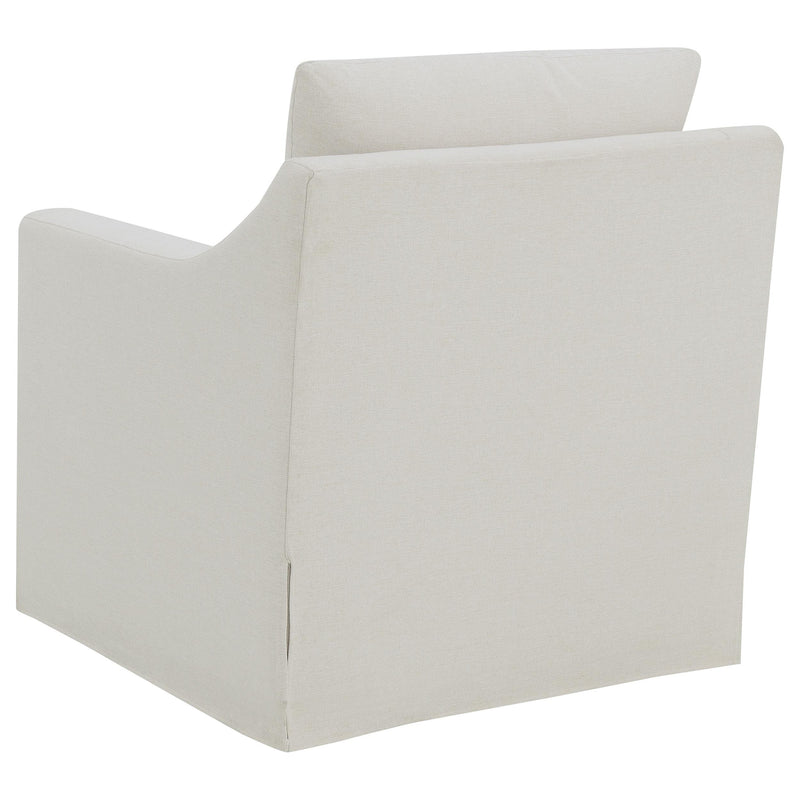 Winter Upholstered Sloped Arm Accent Swivel Chair Beige - 904133
