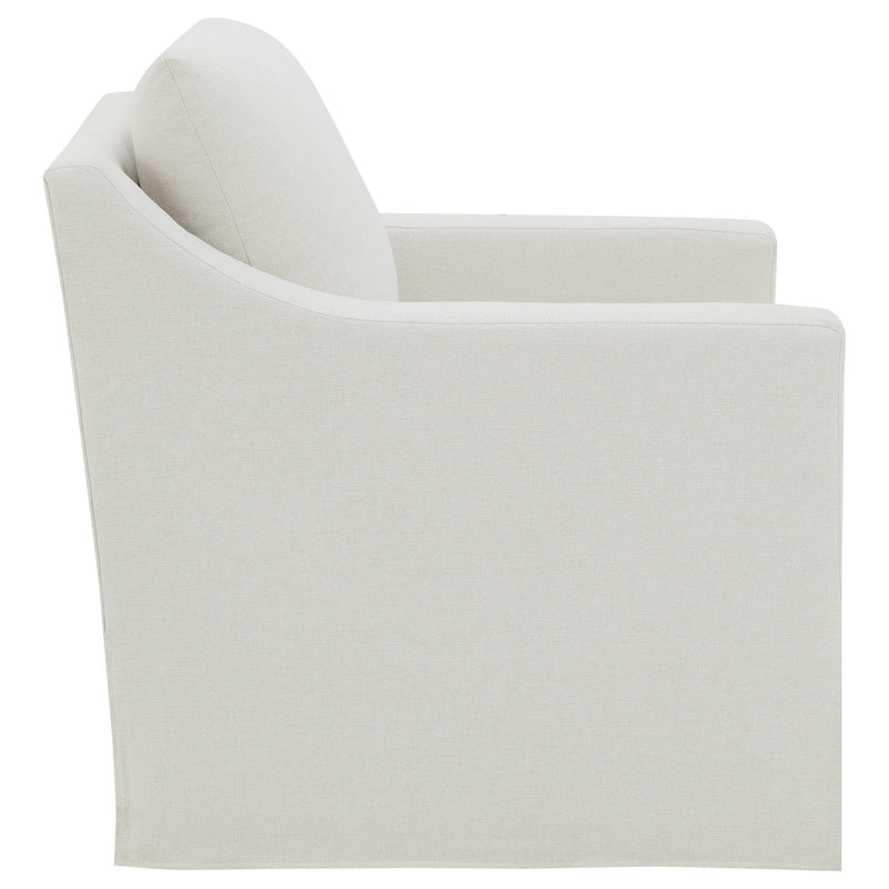 Winter Upholstered Sloped Arm Accent Swivel Chair Beige - 904133