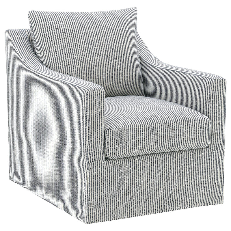 Winter Upholstered Sloped Arm Accent Swivel Chair Grey - 904137