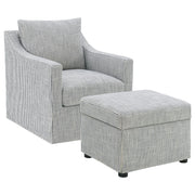 Winter Upholstered Sloped Arm Accent Swivel Chair Grey - 904137