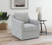 Winter Upholstered Sloped Arm Accent Swivel Chair Grey - 904137