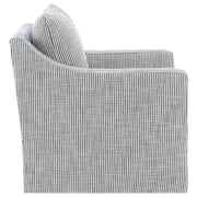 Winter Upholstered Sloped Arm Accent Swivel Chair Grey - 904137