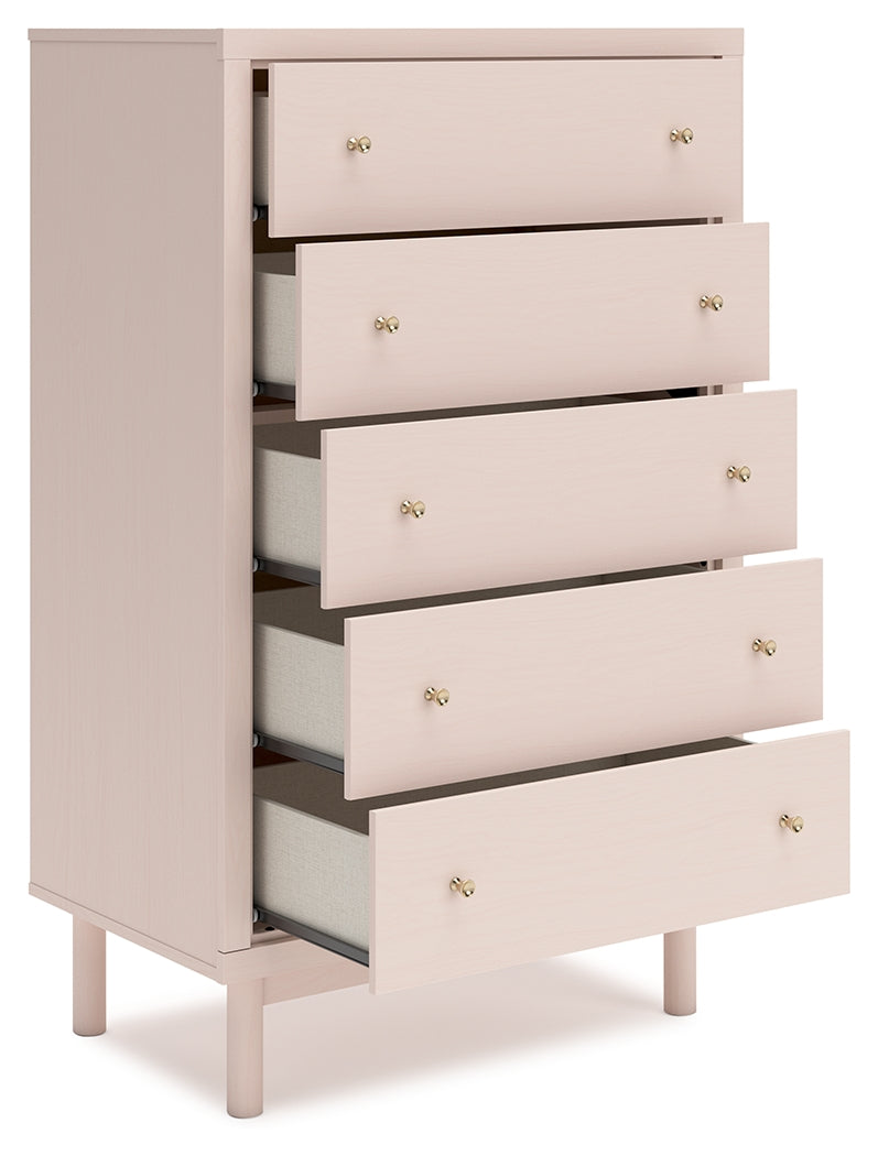 Wistenpine Blush Upholstered Youth One Side Storage Panel Bedroom Set from Ashley - Luna Furniture