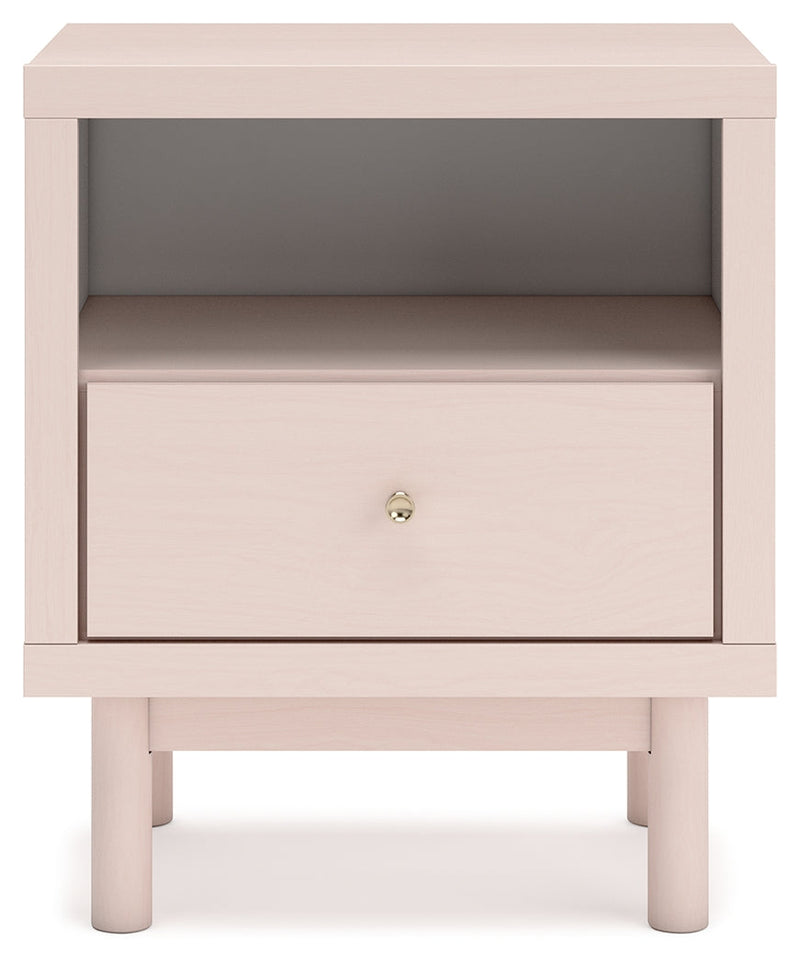 Wistenpine Blush Upholstered Youth One Side Storage Panel Bedroom Set from Ashley - Luna Furniture