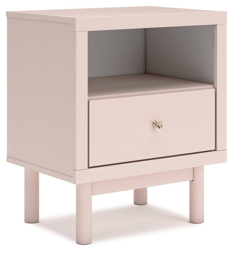 Wistenpine Blush Upholstered Youth One Side Storage Panel Bedroom Set - Gate FurnitureYouth Bedroom Set