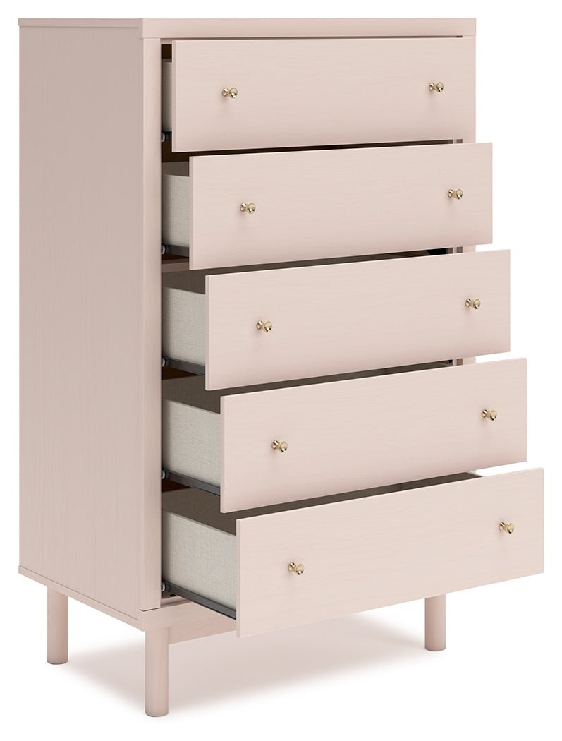 Wistenpine Blush Upholstered Youth One Side Storage Panel Bedroom Set - Gate FurnitureYouth Bedroom Set