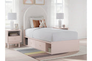 Wistenpine Blush Upholstered Youth Two Side Storage Panel Bedroom Set - Gate FurnitureYouth Bedroom Set