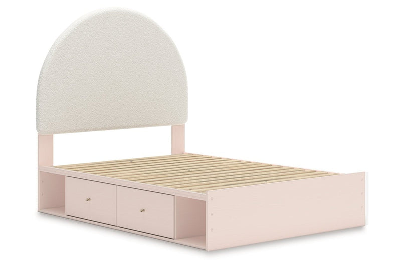 Wistenpine Blush Upholstered Youth Two Side Storage Panel Bedroom Set - Gate FurnitureYouth Bedroom Set