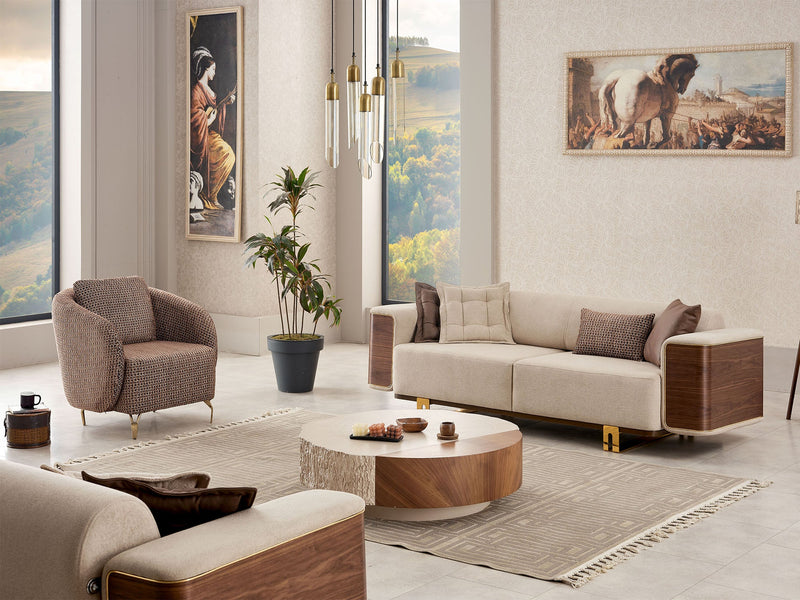 Wolker 3-pieces (Sofa & Loveseat & Chair) Livingroom in Light Brown - 200-SIM-WOL-GIRNE03-321