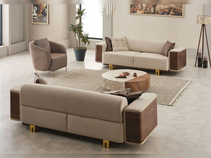 Wolker 3-pieces (Sofa & Loveseat & Chair) Livingroom in Light Brown - 200-SIM-WOL-GIRNE03-321