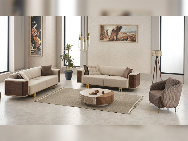 Wolker 3-pieces (Sofa & Loveseat & Chair) Livingroom in Light Brown - 200-SIM-WOL-GIRNE03-321