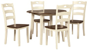 Woodanville Cream/Brown 5 - Piece Drop Leaf Dining Set - Gate FurnitureDining Room Set