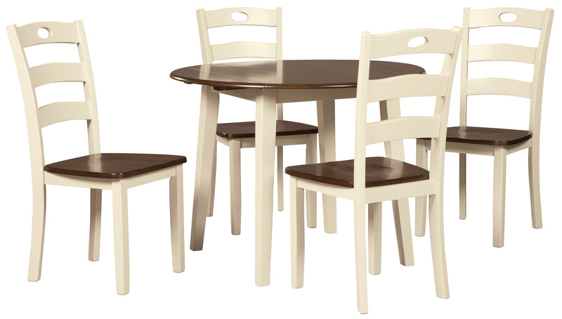 Woodanville Cream/Brown 5 - Piece Drop Leaf Dining Set - Gate FurnitureDining Room Set
