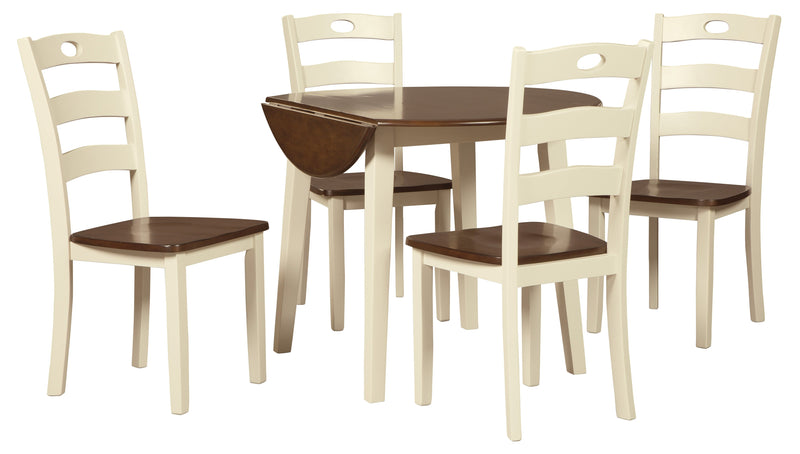 Woodanville Cream/Brown 5 - Piece Drop Leaf Dining Set - Gate FurnitureDining Room Set