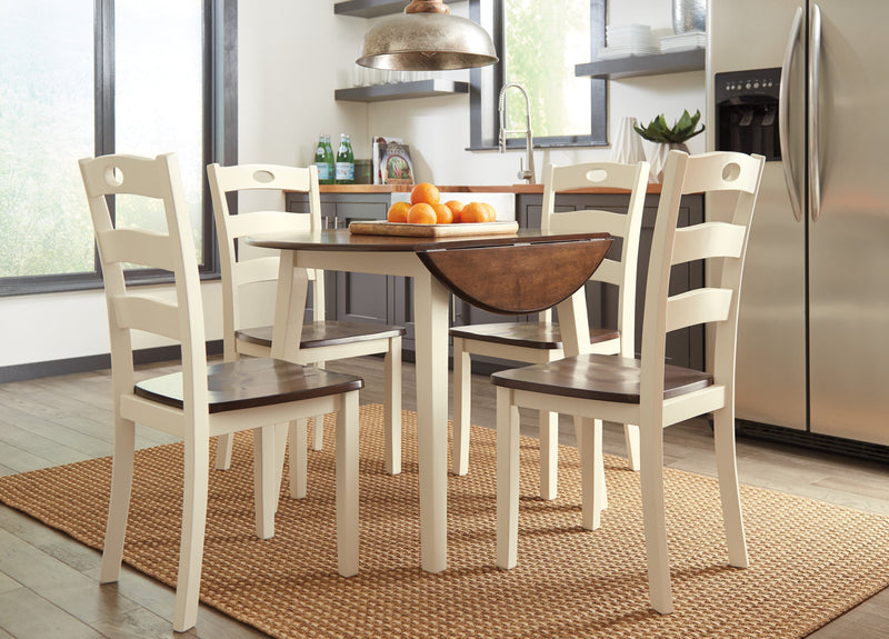 Woodanville Cream/Brown 5 - Piece Drop Leaf Dining Set - Gate FurnitureDining Room Set