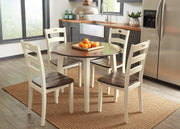 Woodanville Cream/Brown 5 - Piece Drop Leaf Dining Set - Gate FurnitureDining Room Set