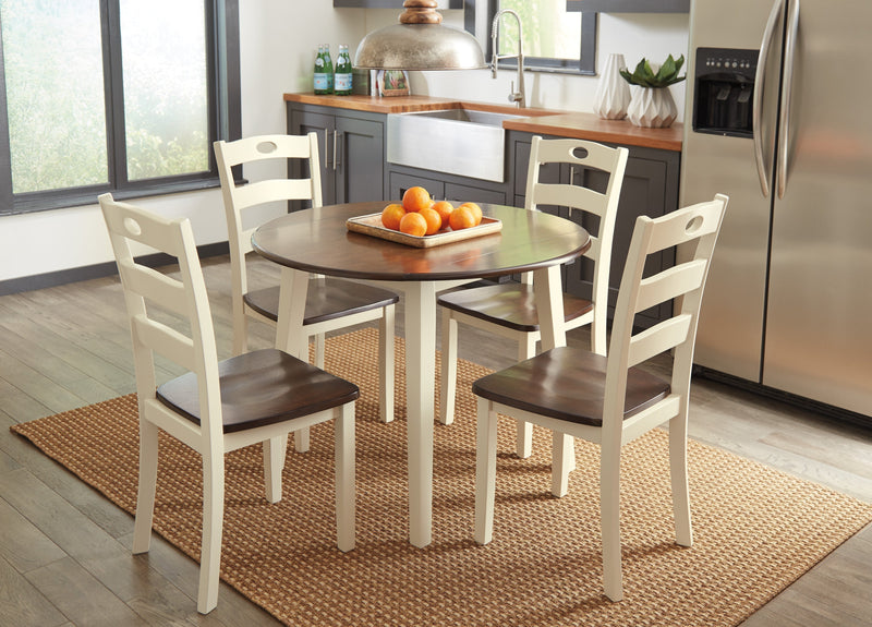 Woodanville Cream/Brown 5 - Piece Drop Leaf Dining Set - Gate FurnitureDining Room Set