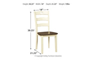 Woodanville Cream/Brown Dining Chair (Set of 2) - Gate FurnitureDining Chair