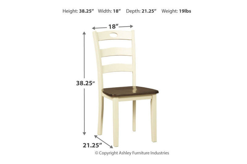 Woodanville Cream/Brown Dining Chair (Set of 2) - Gate FurnitureDining Chair