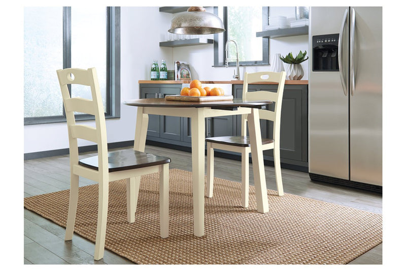 Woodanville Cream/Brown Dining Drop Leaf Table - Gate FurnitureDining Table