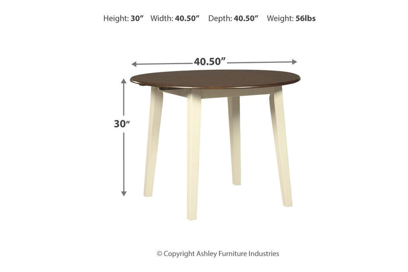Woodanville Cream/Brown Dining Drop Leaf Table - Gate FurnitureDining Table