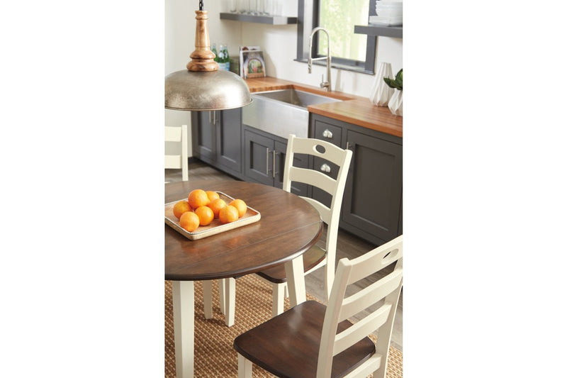 Woodanville Cream/Brown Dining Drop Leaf Table - Gate FurnitureDining Table