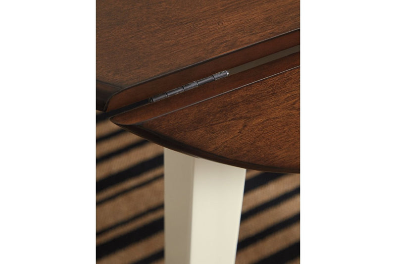 Woodanville Cream/Brown Dining Drop Leaf Table - Gate FurnitureDining Table